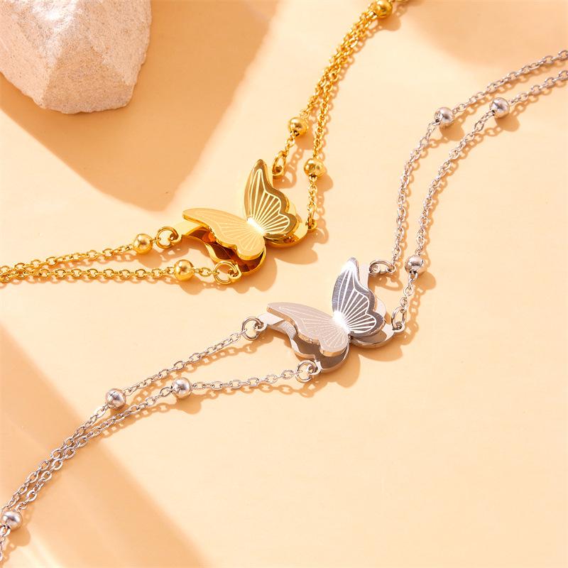 Fashion Jewelry Butterfly Heart Star Chain Pendant Bracelet for Women
