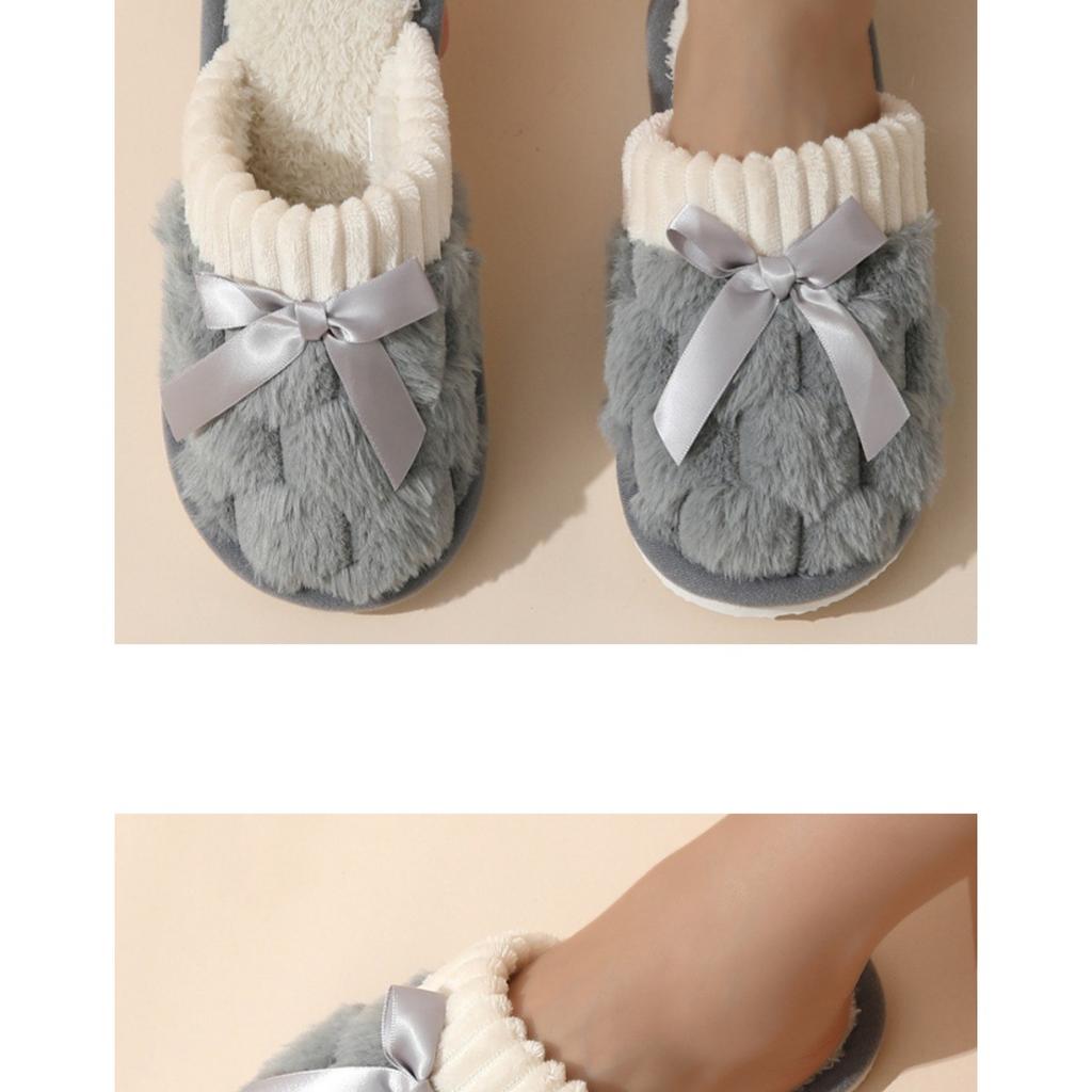 Plyšové pantofle pro ženy na podzim a zimu, vhodné pro páry k domácímu použití. Vnitřní teplé a protiskluzové plyšové bavlněné pantofle