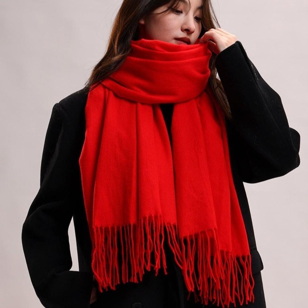 Thickened Imitation Cashmere Scarf Korean Style Women Shawl Simple Winter Neckerchief  Autumn