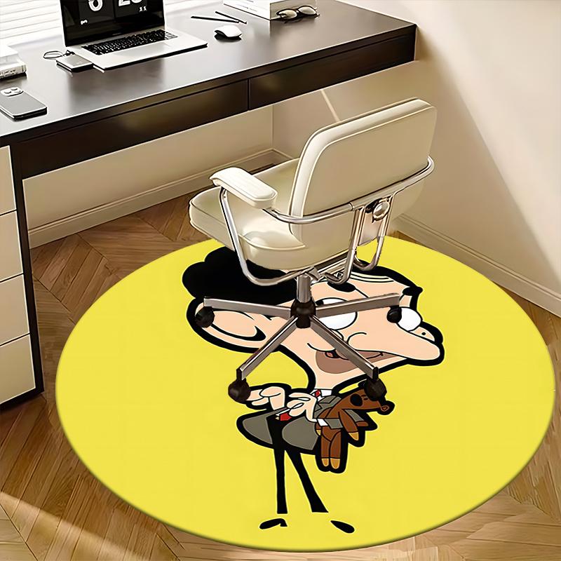 Mr. Bean Chair Mat - Round Carpet for Home Decor, Office Use, Living Room, Bedroom, Gift Idea0480b