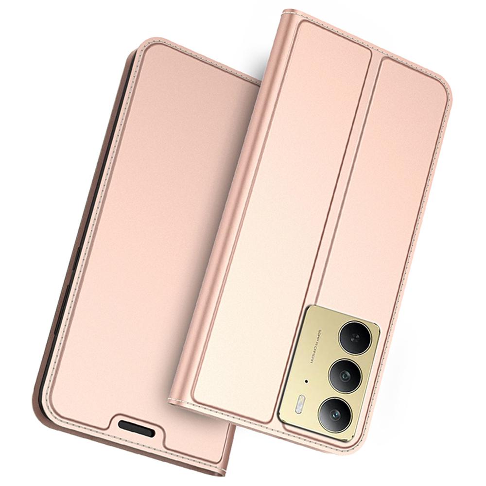 

Чехол для Realme C75 4G из ПУ кожи, чехол для телефона с держателем для карт, подставкой, магнитной застежкой Rose Gold