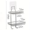 Stainless Steel Wall-Mounted Soap Dish - No-Drill, Drainage Design for Bathroom Organization