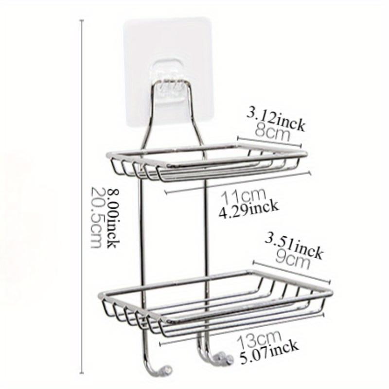 Stainless Steel Wall-Mounted Soap Dish - No-Drill, Drainage Design for Bathroom Organization