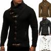 Cardigan da uomo a collo alto slim-fit monopetto maglione lavorato a maglia a maniche lunghe
