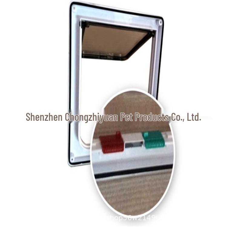 Pet & Dog Door: Free Entry Cat Flap, Brown/White