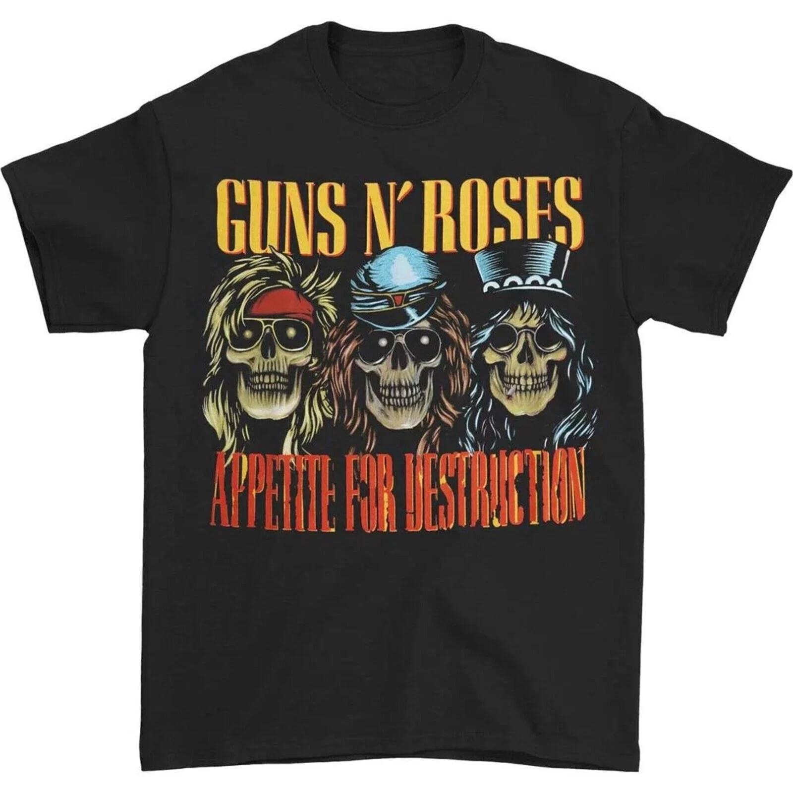 GUNS N ROSES cd lgo AFD SKULL HEADS Official SHIRT 2XL appetite for destruction M
