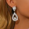 New Super Flash Diamond Set Water Drop shaped Earrings for Women, Korean Personality, Versatile Earrings