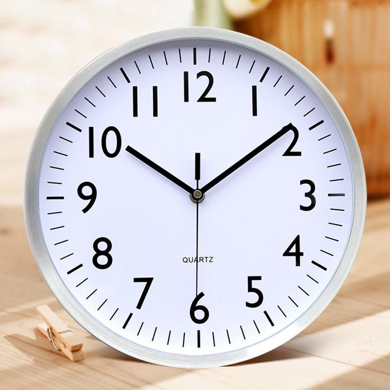 12" Minimalist Silent Metal Wall Clock - Round, Stylish, Simple Home Design, Customizable