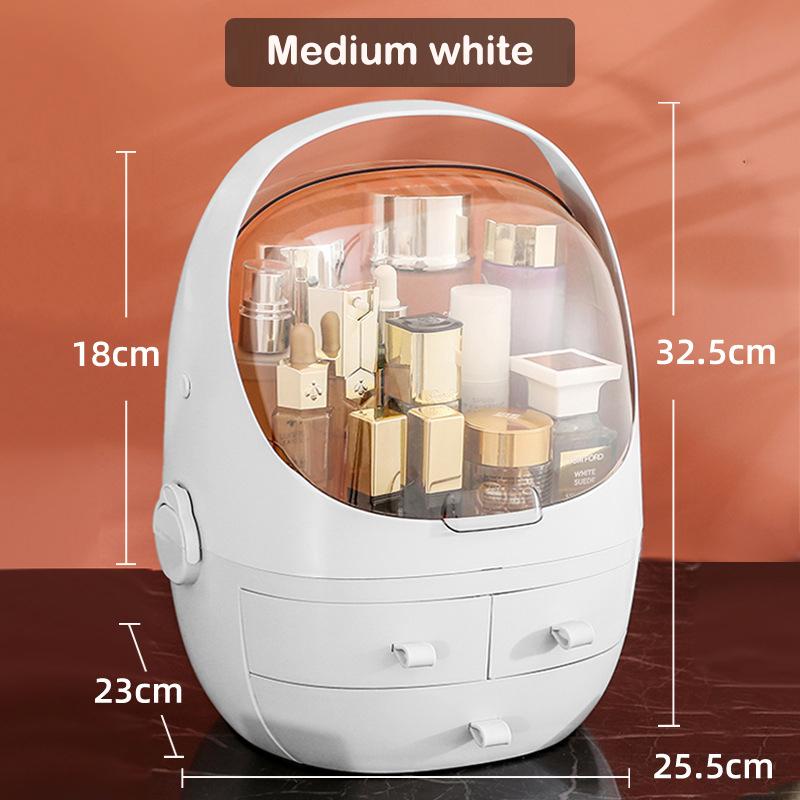 

Multifunctional Dustproof Cosmetics Storage Box Space Capsule Cosmetic Case Transparent Skincare Shelves Dust Belt Handle