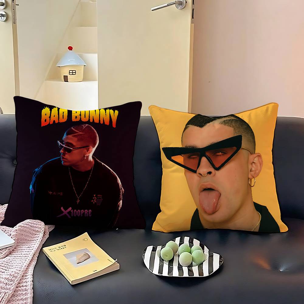 B-Bad B-Bunny Love X100pre Pillow Case Throw Pillow Cover Nordic Vintage Style Cushion Covers Home Living Room Sofa Couch Seat
