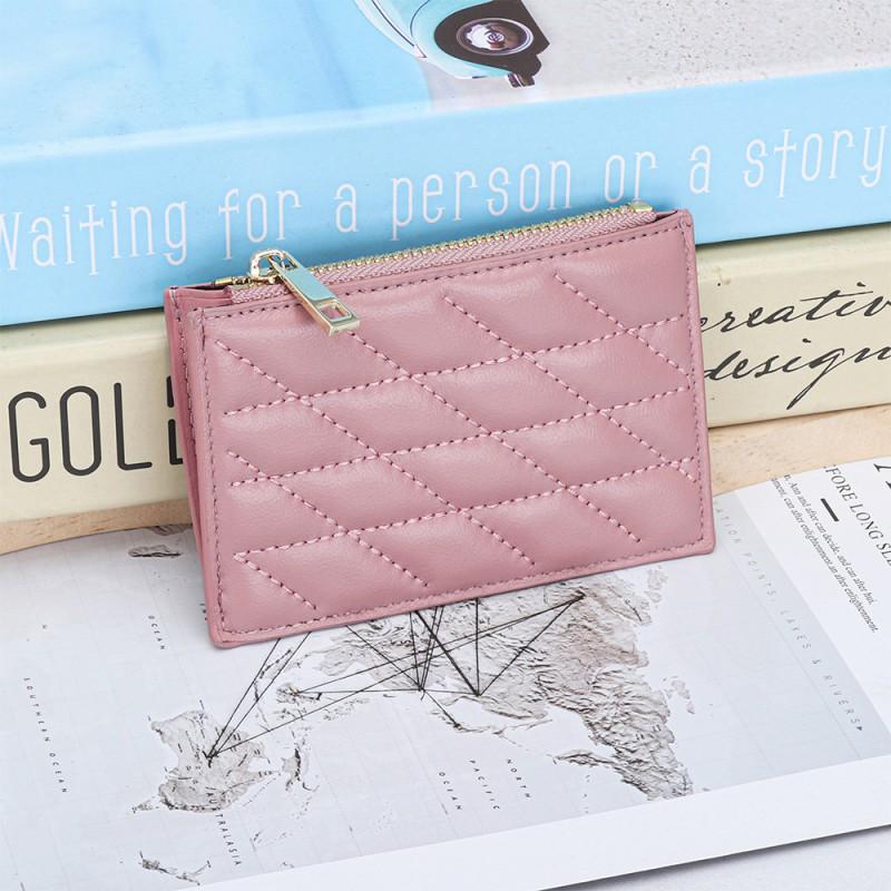 Leather Women's Mini Change Purse Multi-card ID Card Storage Bag Sheepskin Embroidery Driver's License Holder