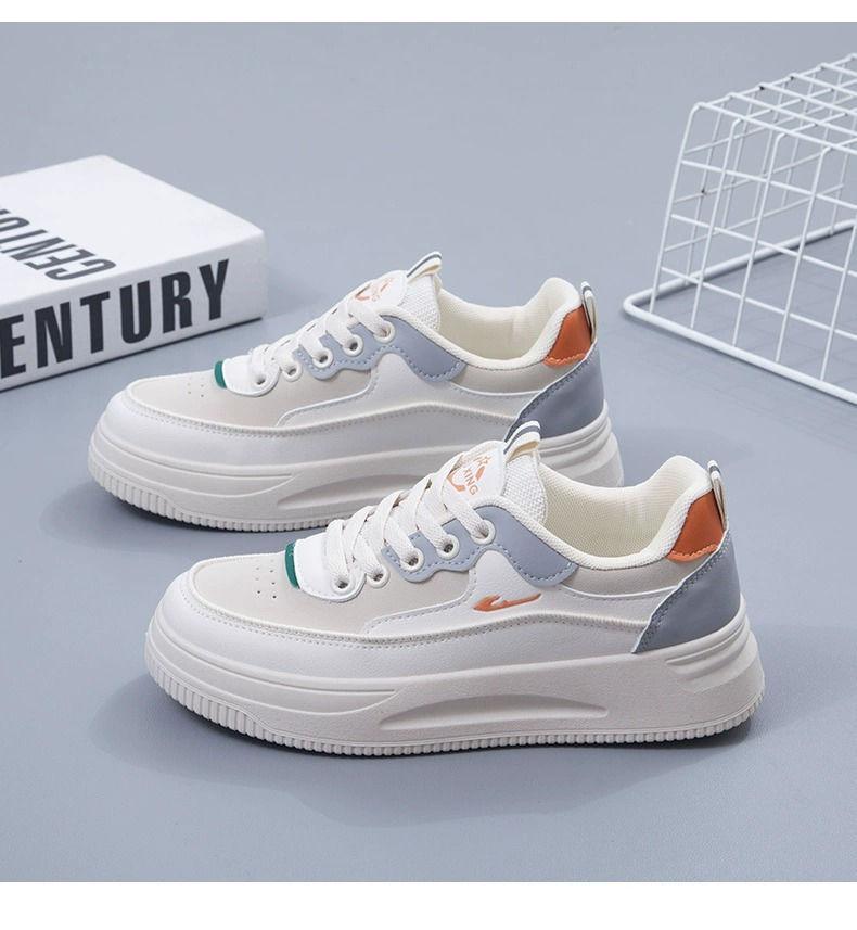 2025 autumn new little white shoes women's shoes versatile popular board shoes breathable thick-soled mesh student sports shoes
