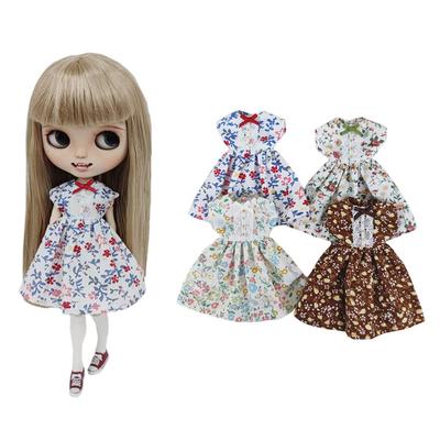 Rakulifey Blythe Floral für Obitsu 24 Outfit Outfit, Druck, Licca-chan Puppen, Puppen, Einteiler (Grüne Blumen)