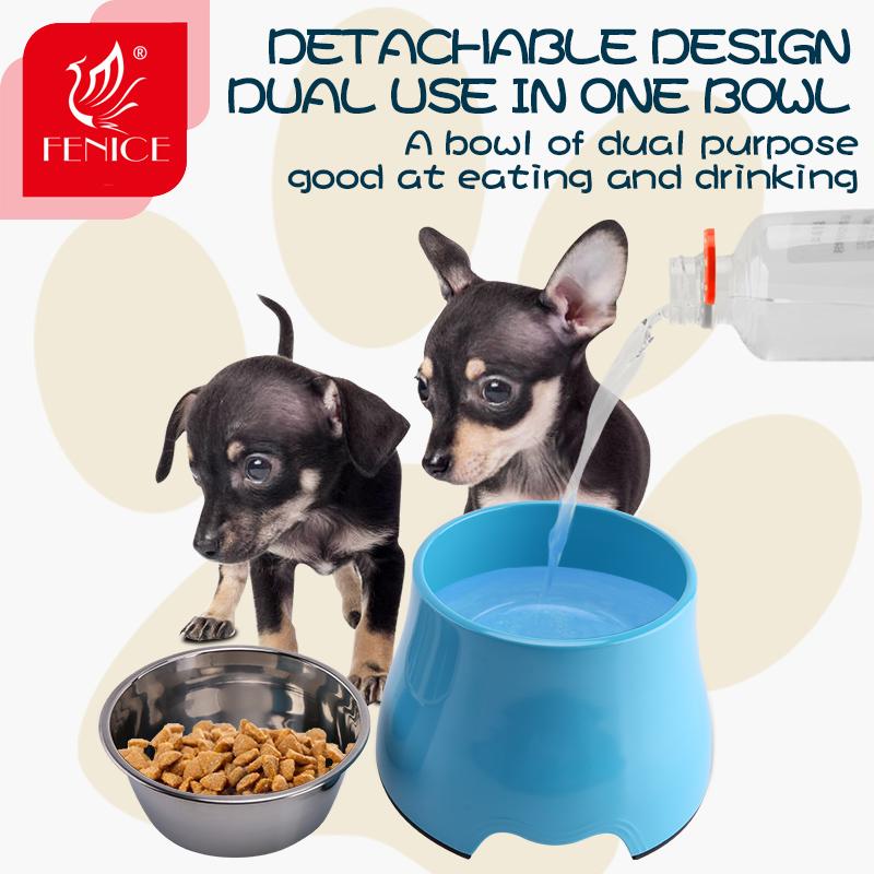 Fenice Haustier-Futter- und Wassernäpfe Hundefutter Wasserspender Edelstahl Haustier-Trinkschale Katzenwelpen Zubehör Kleine Hunde Accessoires