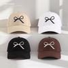Korean Style Bow Hard Top Hat for Women Fashionable and Versatile Baseball Cap Outdoor Leisure  Face Showing Small Peaked Hat  Trendy