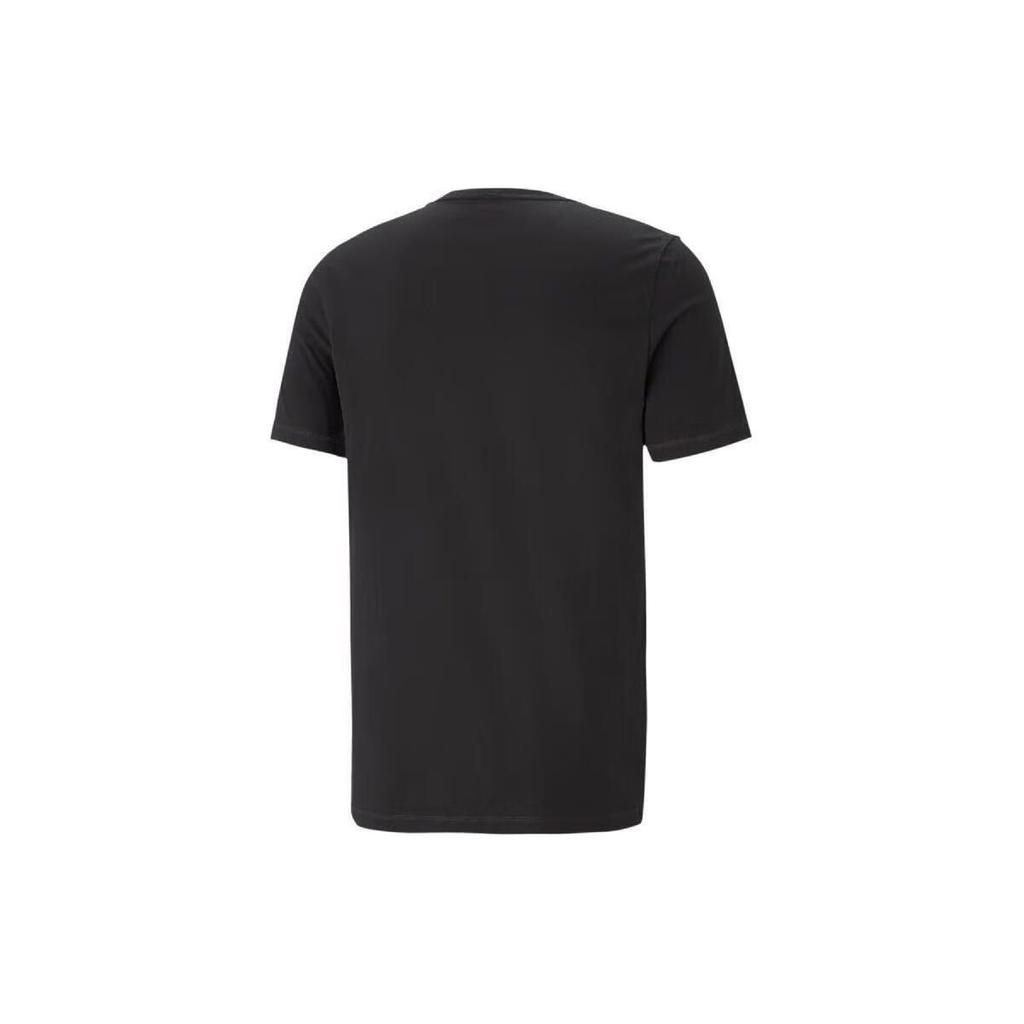Puma Solid Color Running Fitness Training Comfortable Breathable Casual Crew Neck Short Sleeve T-Shirt Men Tops Black 685644-01