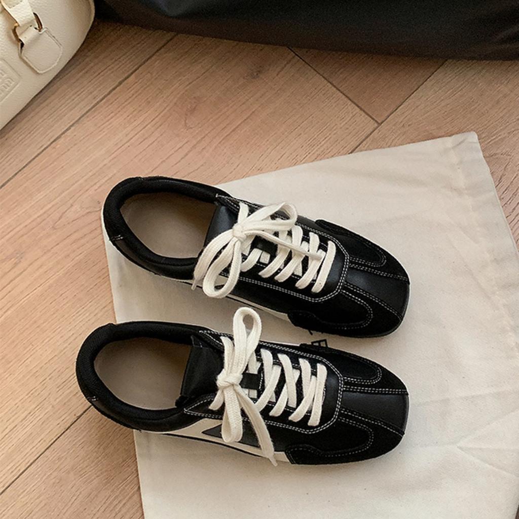 Sheepskin version~ 5CM inner height increase ballet training shoes women's 2025 autumn new Maillard lace-up casual Forrest Gump shoes