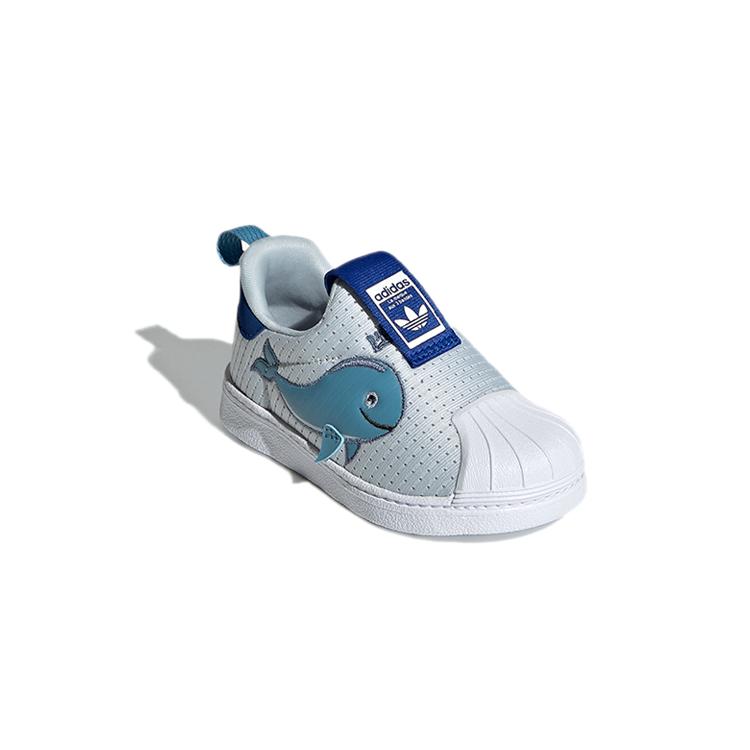 adidas Originals SUPERSTAR 360 Mesh Abrasion Resistant Low Top Toddler Shoes White/Blue Infant And Toddler FX4930