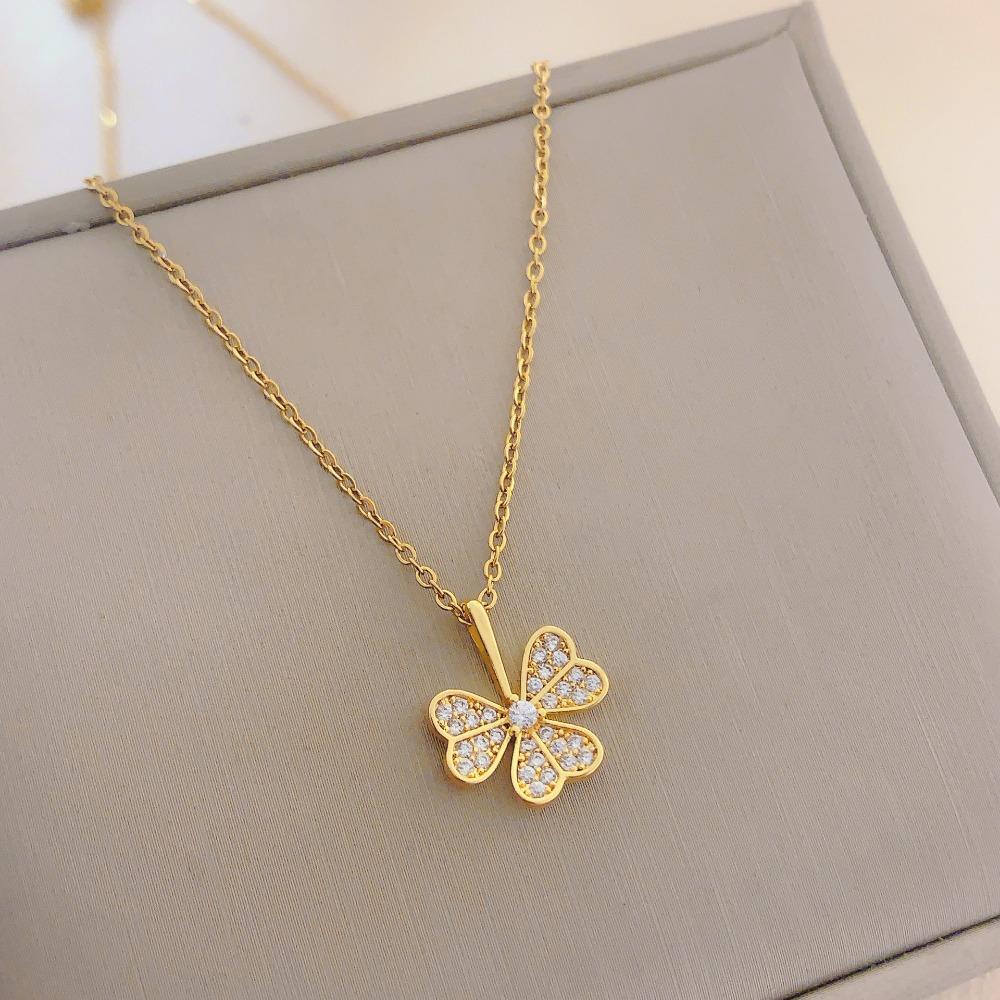 Necklace Women Do Not Fade Summer Small Cute Temperament Titanium Steel Necklace Versatile High-end Jewelry Simple Collarbone Chain