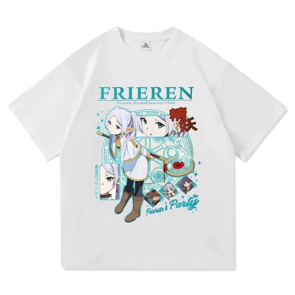 Frieren: Beyond Journey's End Frieren & Party Collage Vintage Anime T-Shirt, Unisex Fantasy Anime Fan Casual Tee,
