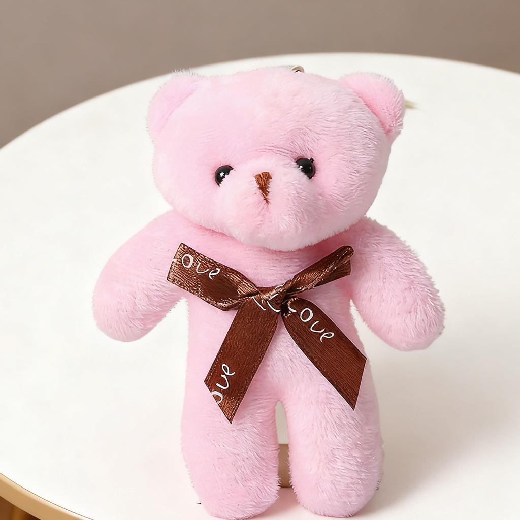 Bear Doll Stuffed Plush Big Head Bear Doll with Bow Tie for Valentine s Day Birthday Wedding