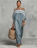 2026 new European and American independent station women's stand-up collar striped casual loose dress