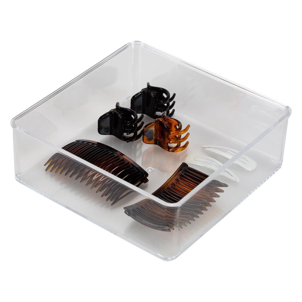 Large Square Drawer Organizer Clear Multipurpose Storage Bin Bathroom Vanity Desk Accessories Jewelry Office Home Essentials