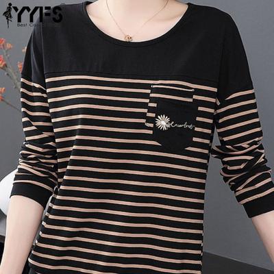 Moda Donna Casual Primavera Autunno Stampa a Righe Manica Lunga Girocollo Bluse & Camicie