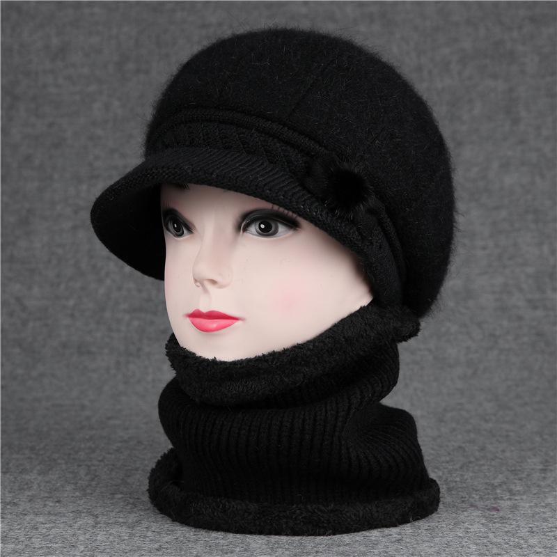 Hat Female God Mother Knitted Wool Hat Grandma Piled Thick Warm Elderly Cold Cotton Hat