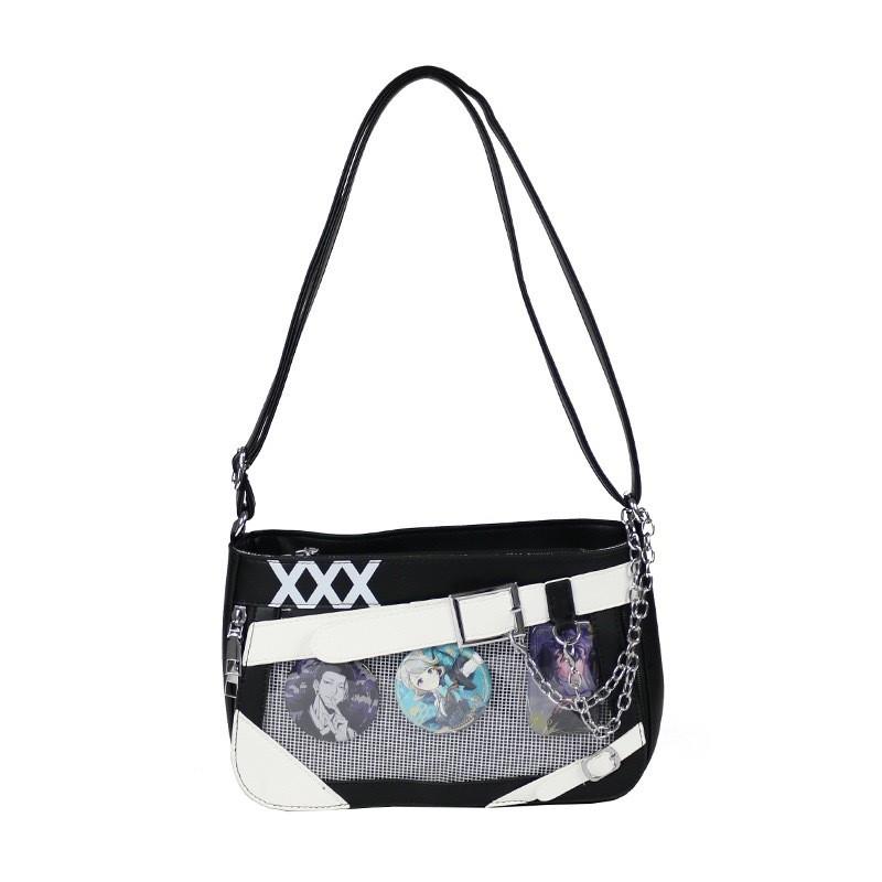 Color Simple Blocking And Chain Design Women Casual Shoulder Itabag Bags