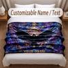 Space Cosmic Theme Soft Blanket Personalized Custom Name Text Print Warm Blanket Home Sofa Bedroom Decor