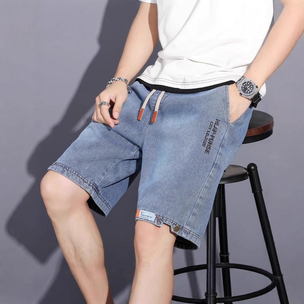 Summer thin denim shorts men's trend loose casual wear trendy brand handsome fashion versatile five-point pants