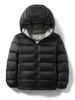 Children's Lightweight Hooded Down Jacket - Solid Color, Winter Style, 90% Down, Medium & Large Sizes
