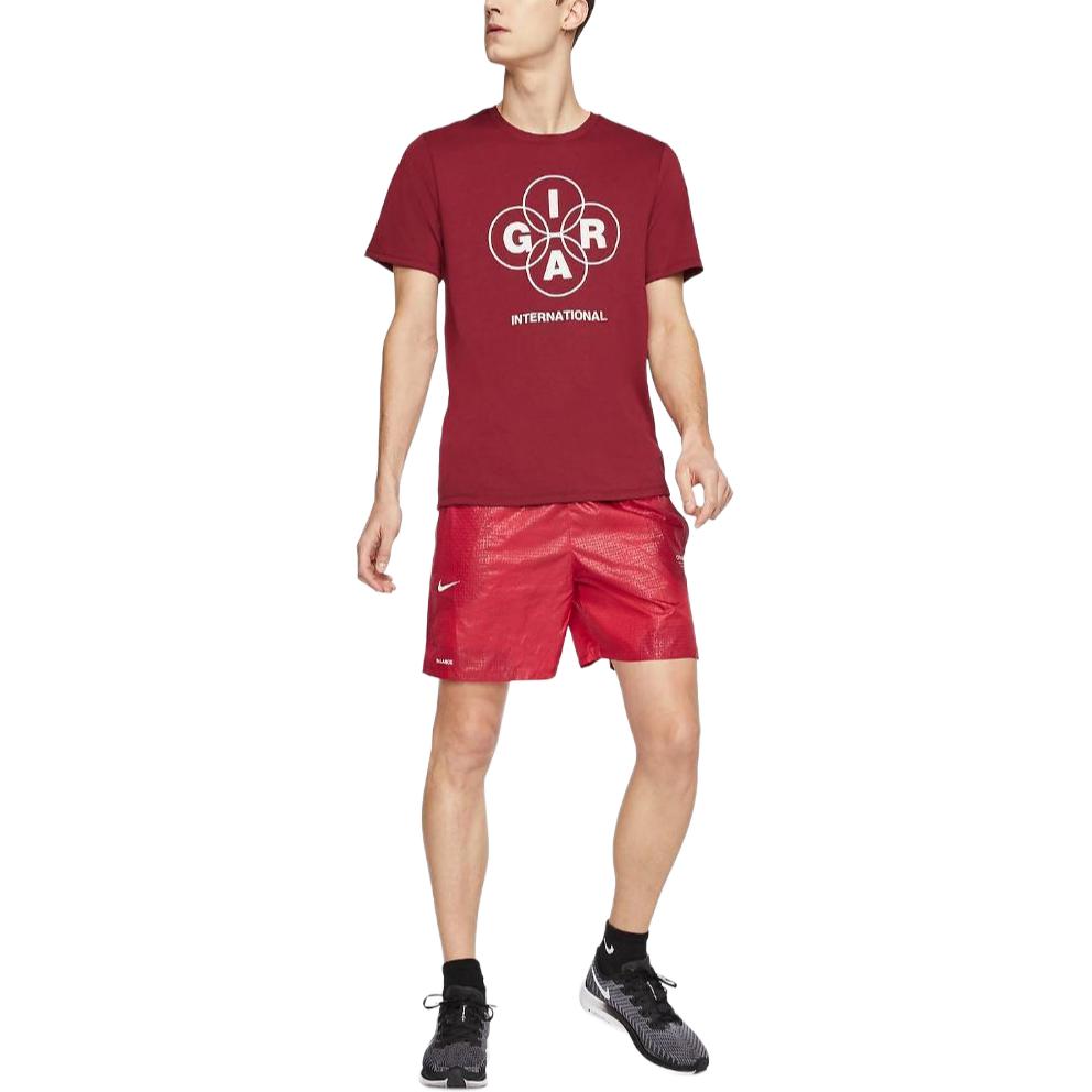 Nike Running T Shirts Men s Red Crew Neck Moderate CU4385-677 S