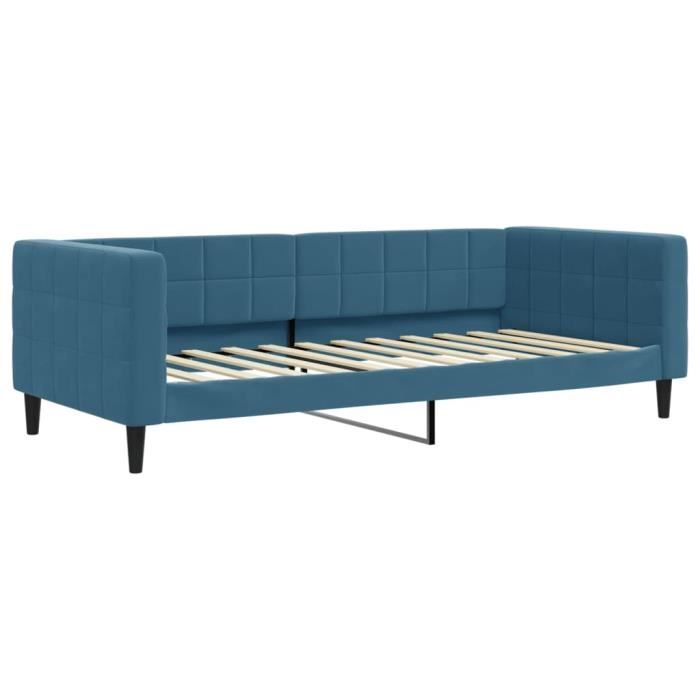 VidaXL Lit de repos bleu 90x200 cm velours 354007