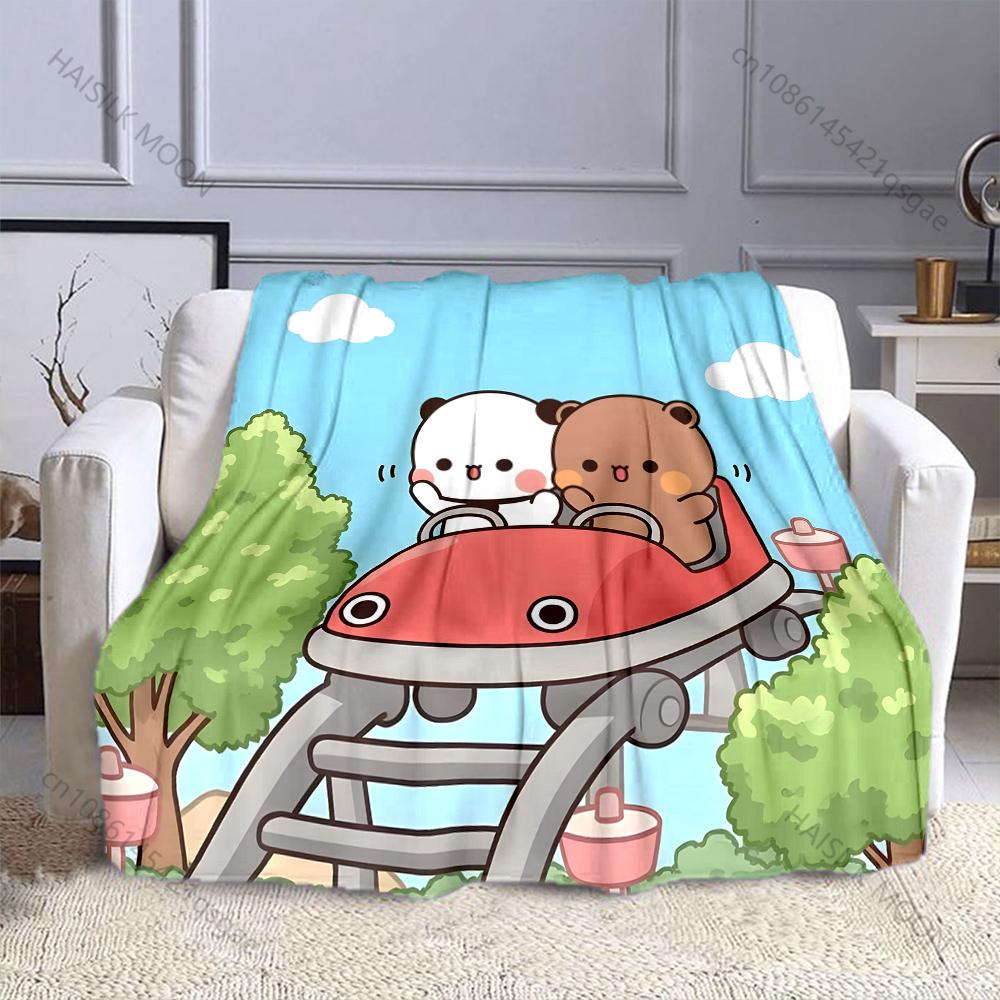 

Cartoon Two Cute Little Bears Pattern Blanket Warm Soft for Sofa Bed Home Travel Camping Blanket All Seasons Luxury Gifts 75x90cm