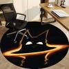 1pc FlameKitty Office Round Area Rug,  Mat Suitable For Office, Under Office Chairs Bedroom Living Room Home Decor, Room Deco