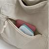 Vintage Corduroy Tote Bag for Women Large Capacity Shoulder Bag Casual Handbag College School Shopping Travel Tote Bag