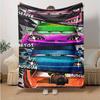 1pc Cars Pop Art Style Flannel Blanket Soft Warm Throw Blanket for Bedroom Living Room Bed Travel Camping Picnic Gift. M730013