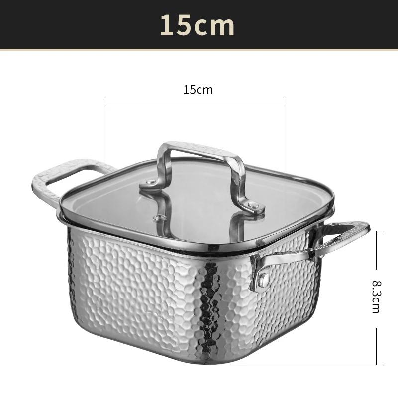 One person, one pot for household and commercial use Square personal hot pot chafing dish 304 stainless steel small hot pot