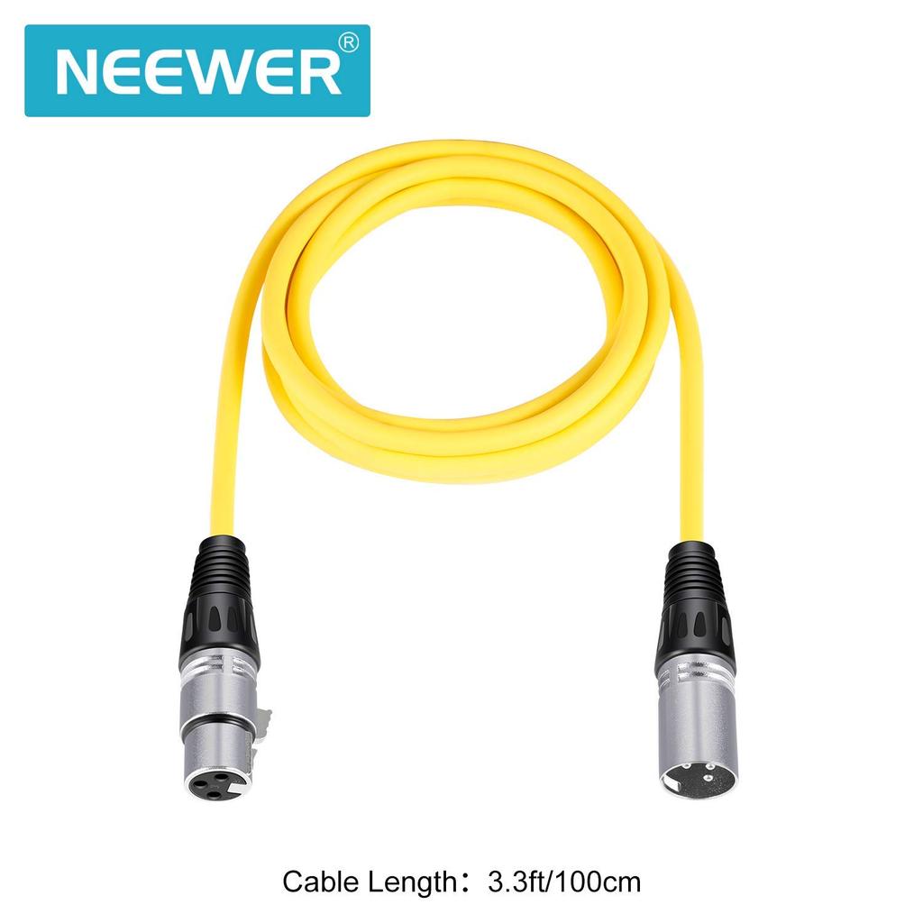 Neewer Audio Cable Set 1 Meter XLR Male to XLR Female Microphone Cable Blue Purple Red Yellow (6 Pieces) (Green Orange)