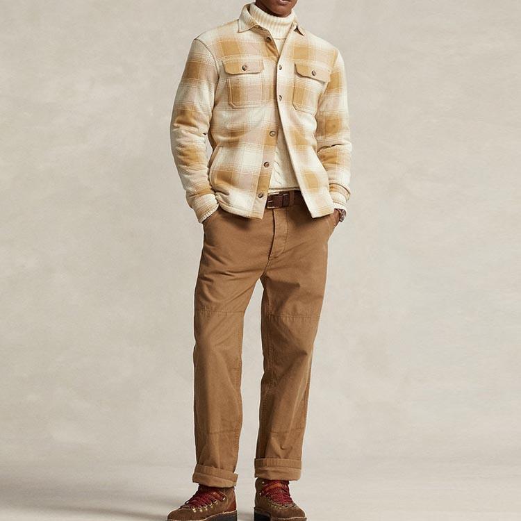 Polo Ralph Lauren SS24 Plaid Print Pointed Collar Single-Breasted Casual Long Sleeve Jacket Men jackets Multicolor MNPOWOV16823293-101