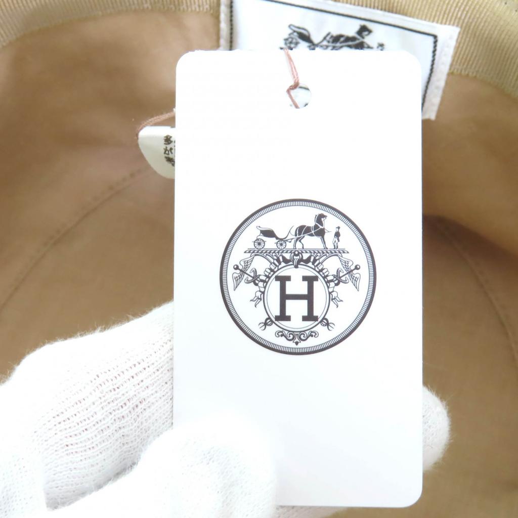 Pristine HERMES Hat Fred Stitch Embroidered H Bucket Hat Cotton Mens Used