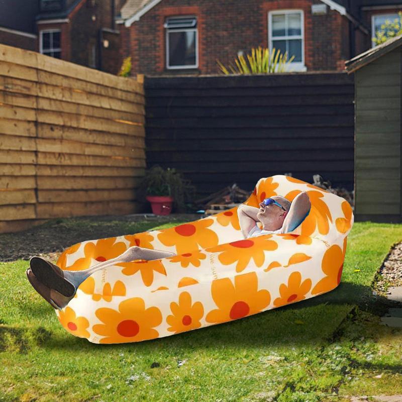 Inflatable Sofa Portable Couch Chair Inflatable Lounger Beach Chair Inflatable Air Lounger For Camping Swimming Pool Beach Party