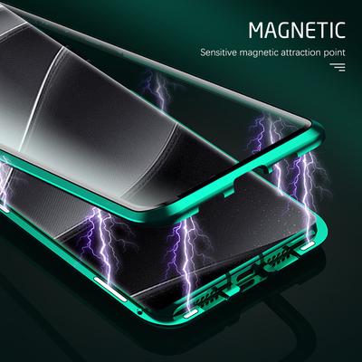Double Side Clear Tempered Glass Magnetic Flip Case For Redmi Note 15 Pro Plus 14 Pro Poco M8 Pro Metal Frame Shockproof Cover