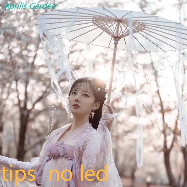 LED Yarn Silk Cloth Lace Decorative Umbrella Beach Parasol Princess Chinese Japan Umbrella Drama Craft Umbrella Cosplay