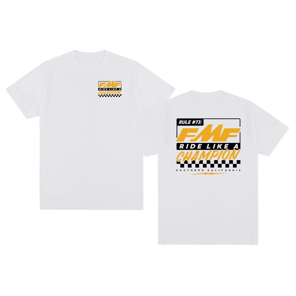Men's & Women's New Vintage T‑Shirt with FMF Ride Bad Fast Off‑Road Motorcycle Racing Graphic Print Women And Men T-shirt