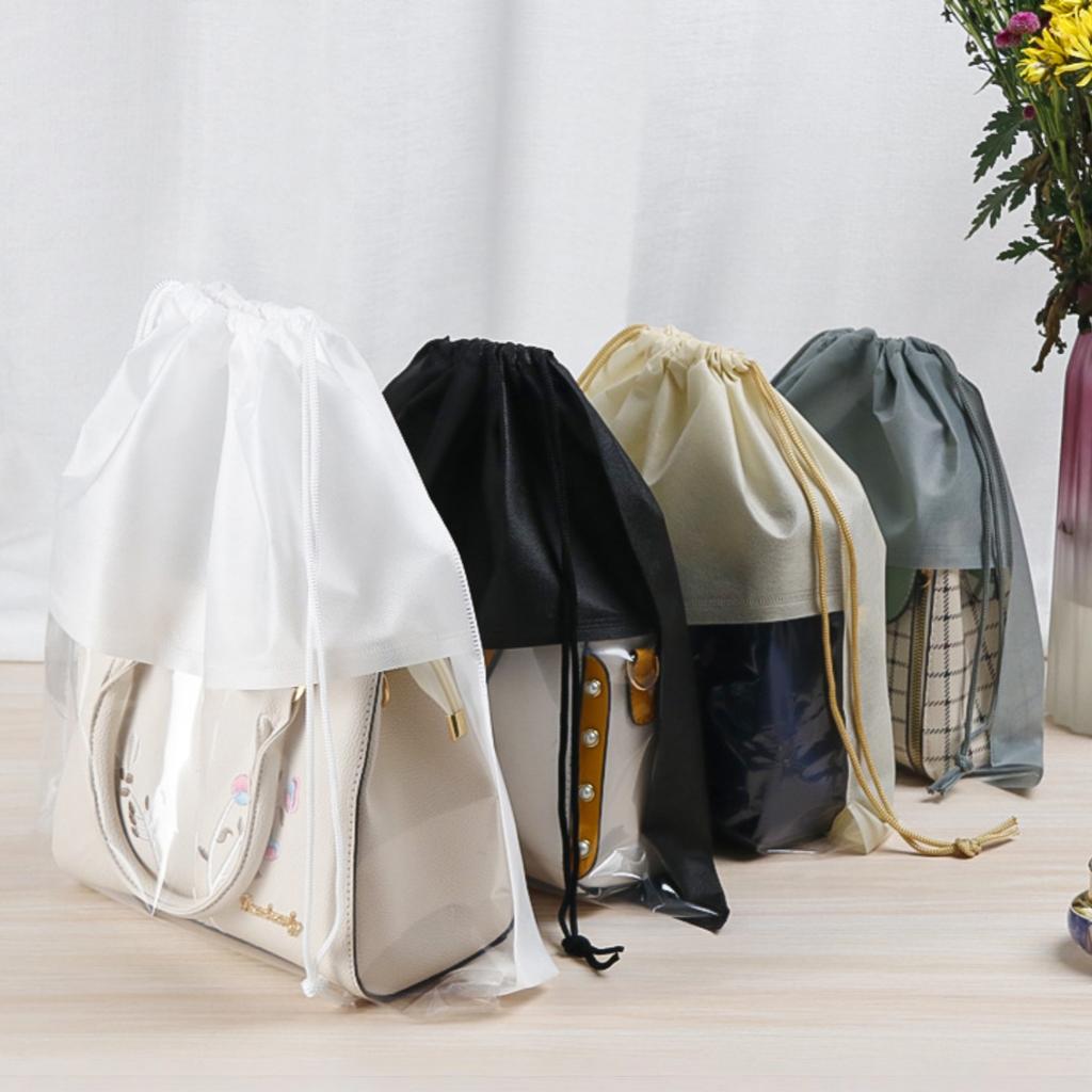 Dust Bag Handbag Moisture-proof Bundle Pocket Transparent Drawstring Storage Bag Dustproof Handbag Cover bathroom