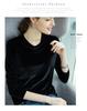 Europees & Amerikaans Goudfluweel Lange Mouw Dames T-shirt, 2025 Lente/Herfst, Koreaanse Stijl, Grote Maten, Losse Warme Top