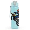1PC Off Road Motorcycle Rider Pattern 750ml Color Plastic Sports Water Bottle Leakproof Flip Straw Lid Suitable for Sports Office Home Use